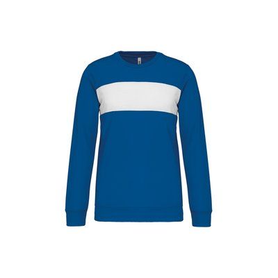 Sudadera poliéster niños bicolor tira contrastada Sporty Royal Blue / White 12/14 ans