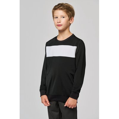 Sudadera poliéster niños bicolor tira contrastada