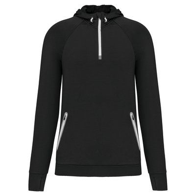 Sudadera sport con capucha unisex Black L