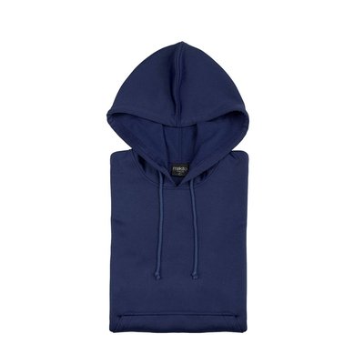 Sudadera técnica niños con capucha 100% poliéster Marino 10-12