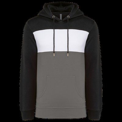 Sudadera tricolor unisex Black / White / Basalt Grey 4XL