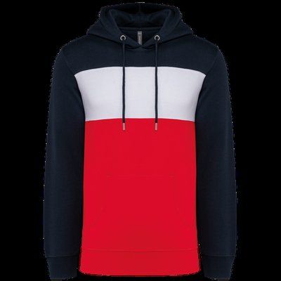 Sudadera tricolor unisex Navy / White / Red XL