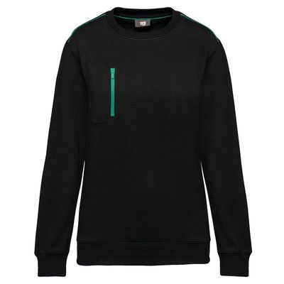 Sudadera unisex con bolsillo a zip Black / Kelly Green 5XL