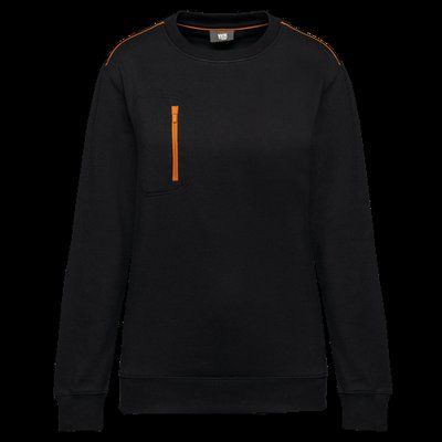 Sudadera unisex con bolsillo a zip Black / Orange S