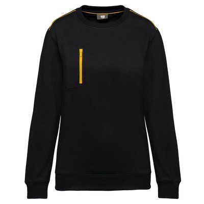 Sudadera unisex con bolsillo a zip Black / Yellow XL