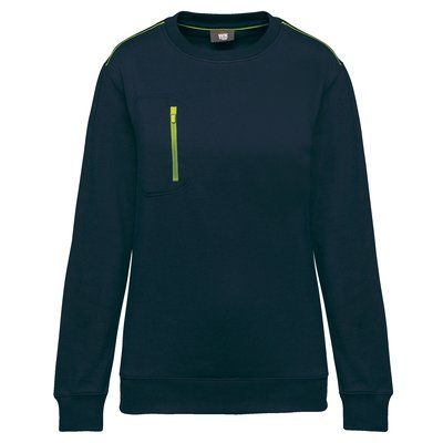 Sudadera unisex con bolsillo a zip Navy / Fluorescent Yellow 5XL