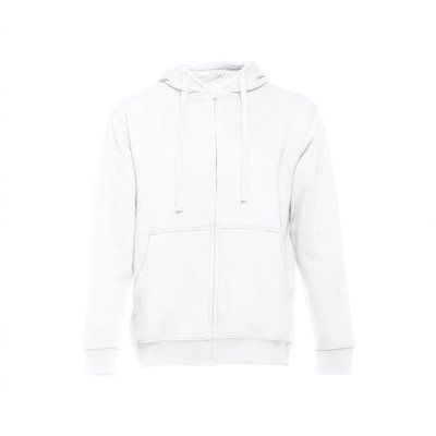 Sudadera unisex con capucha cremallera y bolsillos Blanco L