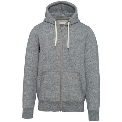 Sudadera vintage con capucha Slub Grey Heather L