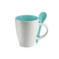 Taza cerámica bicolor con cuchara de 250 ml