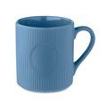 Taza de cerámica estriada mate Azul