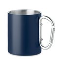 Taza Inox. Doble Pared y Asa Mosquetón Azul Marino