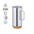 Taza Térmica de Acero Inox con Base de Corcho