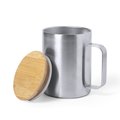 Taza Térmica Inox. con tapa Bambú