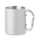 Taza Vintage Inox Doble Pared y asa Mosquetón Blanco