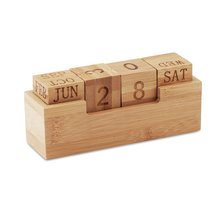 Taco de calendario perpetuo de bambú para escritorio Marrón