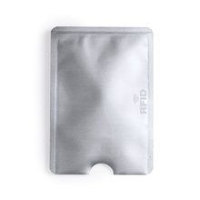 Tarjetero de aluminio con protección RFID Plateado