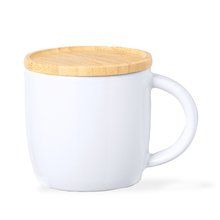 Taza 350ml Cerámica con Tapa Posavasos Bla