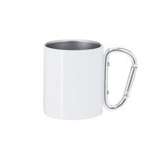 Taza de acero blanca con asa mosquetón 220ml Bla