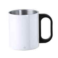 Taza Acero Doble Pared con Original asa PP Negra Blanco