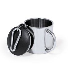 Taza acero inox con tapadera y mosquetón Plat