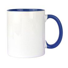 Taza Cerámica 300ml Sublimación Interior y Asa Color Azul