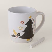 Taza Cerámica con Árbol Navideño de Pizarra