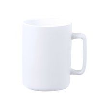 Taza Cerámica Bicolor Asa Recta 420ml Blanco