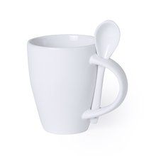 Taza de cerámica con cuchara Bla