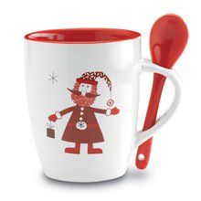 Taza Cerámica Papá Noel 250ml con Cuchara Multicolor