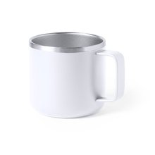 Taza Inox. bicolor de doble pared 350ml Blanco