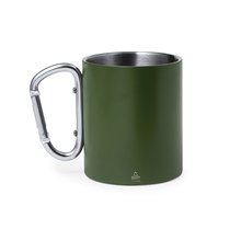 Taza Mate Doble Pared Asa Mosquetón 300ml Verde