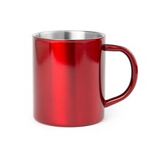 Taza personalizada de acero inoxidable con diseño bicolor Rojo