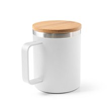 Taza Termo Inox con Tapa 420ml Blanco