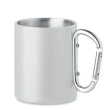 Taza Vintage Inox Doble Pared y asa Mosquetón Blanco