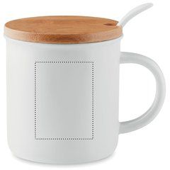 Taza 380ml con Tapa Bambú y Cuchara | Lateral Derecho