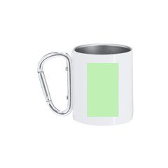 Taza de acero blanca con asa mosquetón 220ml | Area 5 | 35 x 60