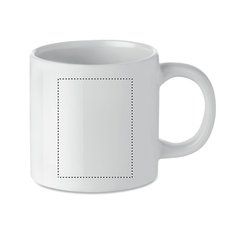 Taza blanca personalizable pequeña de 200 ml especial para sublimación | Lateral Derecho | 45 x 60