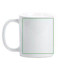 Taza Blanca para Sublimación 350ml | Lateral izquierdo | 70 x 80