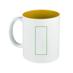 Taza Cerámica Blanca 350ml a Láser del Color Interior | Derecha