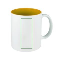 Taza Cerámica Blanca 350ml a Láser del Color Interior | Izquierda