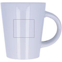 Taza cerámica blanca con cuchara de 340 ml indicada para sublimación | Lateral Derecho