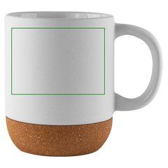 Taza Cerámica Mate 420ml Base Corcho Extraíble | Derecha