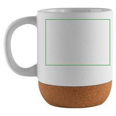 Taza Cerámica Mate 420ml Base Corcho Extraíble | Izquierda