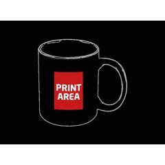 Taza Cerámica Metalizada 330ml -NO Microondas- | 1 Cara Asa Derecha | 38 x 50