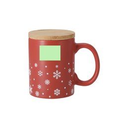 Taza copos de nieve con tapadera de bambú | Area 2 | 35 x 25