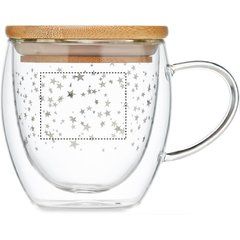 Taza Cristal Doble Pared con Estrellas 220ml | Lateral Derecho