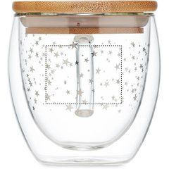 Taza Cristal Doble Pared con Estrellas 220ml | OPPOSITE OF HANDLE