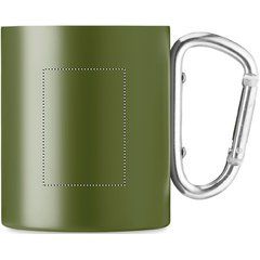 Taza Inox. Doble Pared y Asa Mosquetón | Lateral Derecho