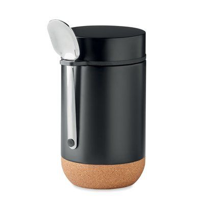 Tarro Térmico 400ml con Cuchara Negro