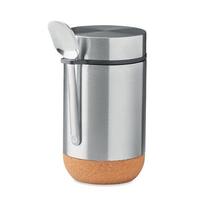 Tarro Térmico 400ml con Cuchara Plata